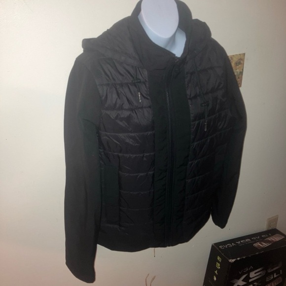 Womans Black Hooded Jacket - Picture 5 of 6